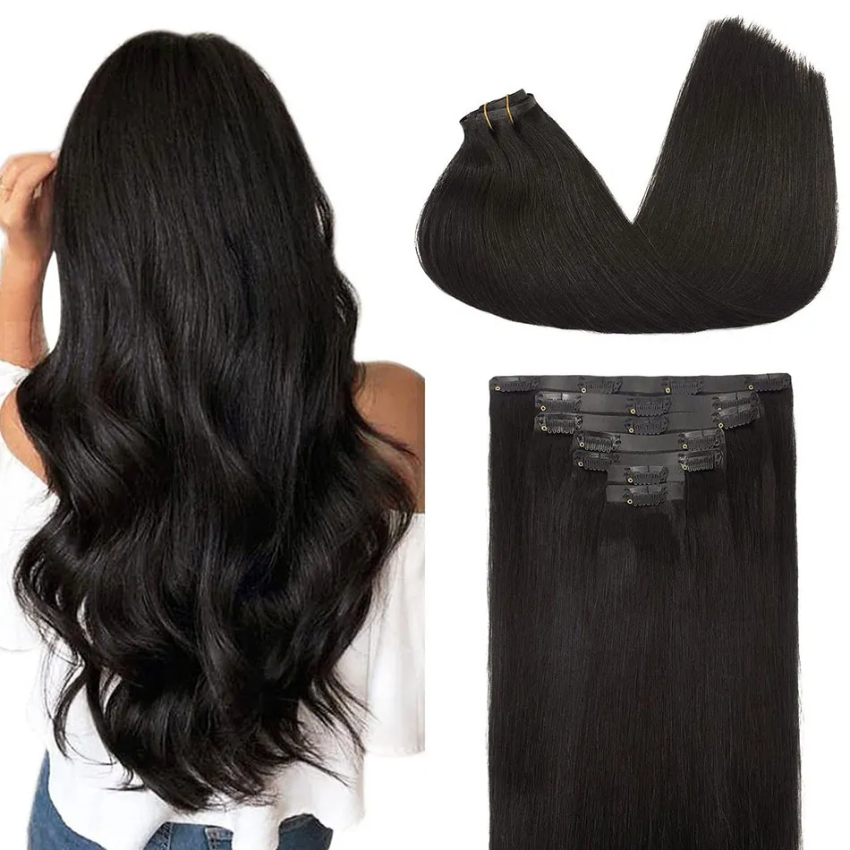 PU Clip ins Hair Extensions Human Hair Body Wave Invisible Seamless Clip in  human hair Skin Weft 120g/7pcs Full Head for Women - AliExpress